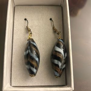 Hand blown glass pierced earrings